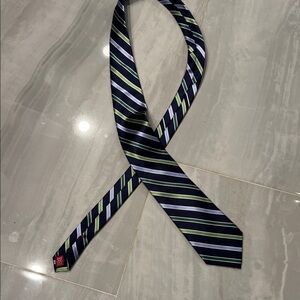 Chaps Navy and Green Striped Tie